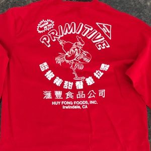 Primitive X Huy Fong red long sleeve t-shirt